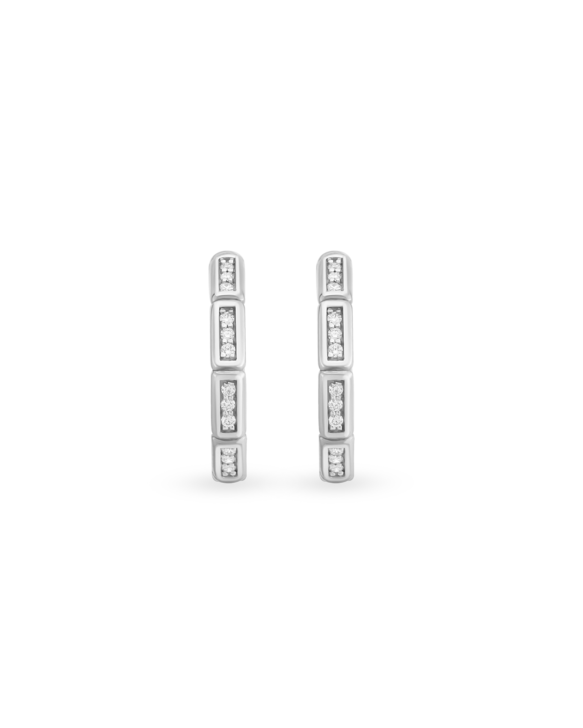 Large Bamboo Hoop Earrings - Multi Stone