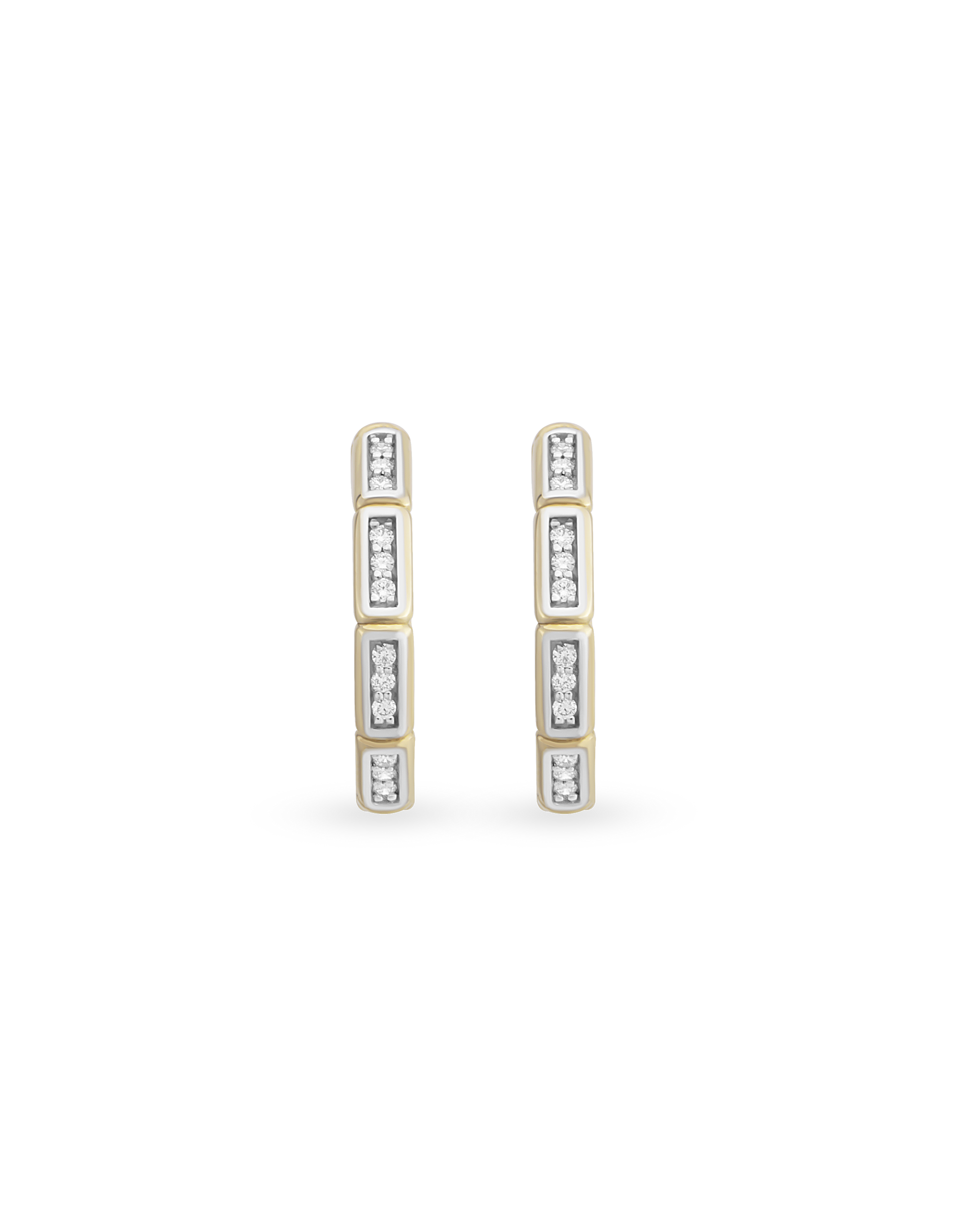 Large Bamboo Hoop Earrings - Multi Stone
