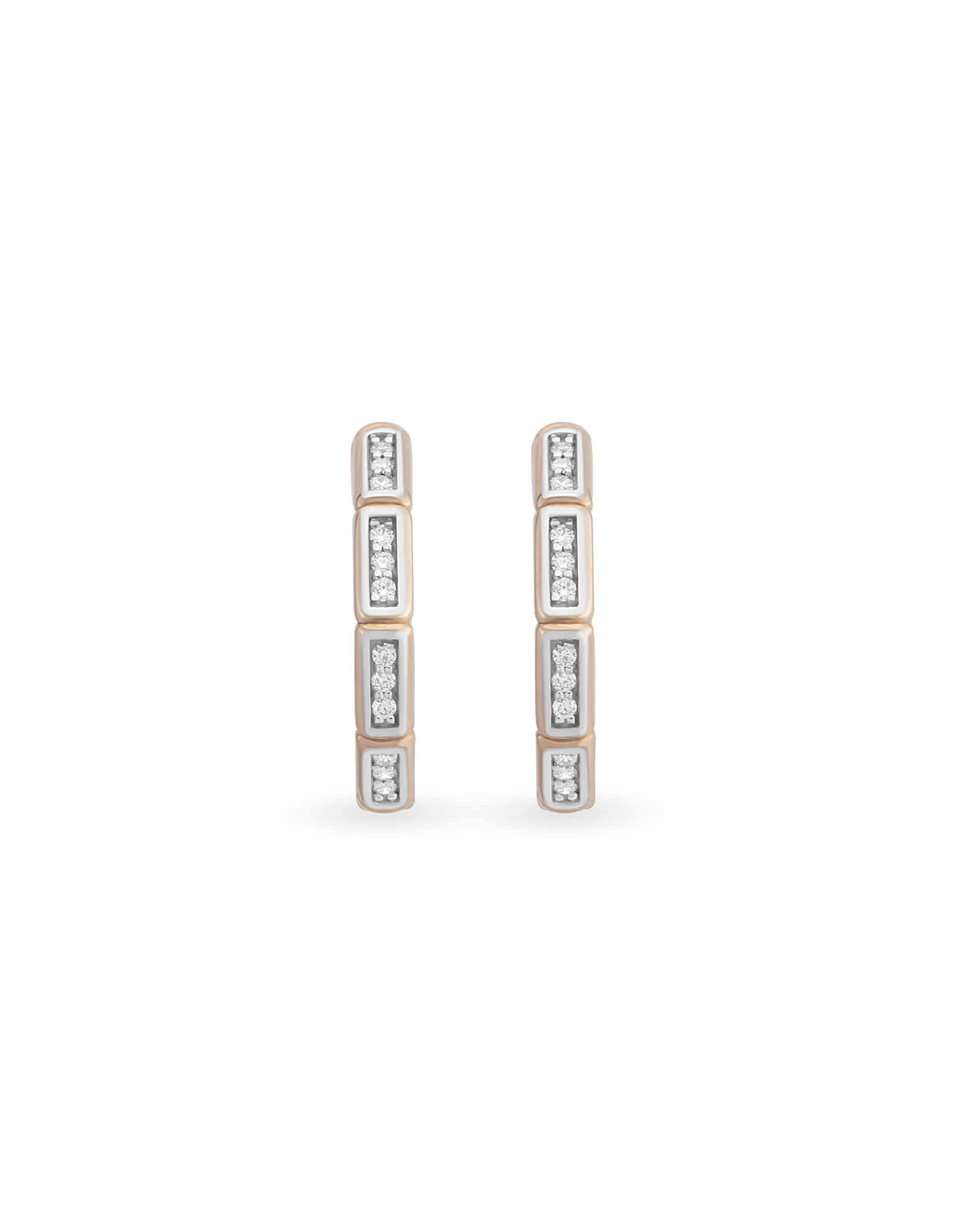 Large Bamboo Hoop Earrings - Multi Stone