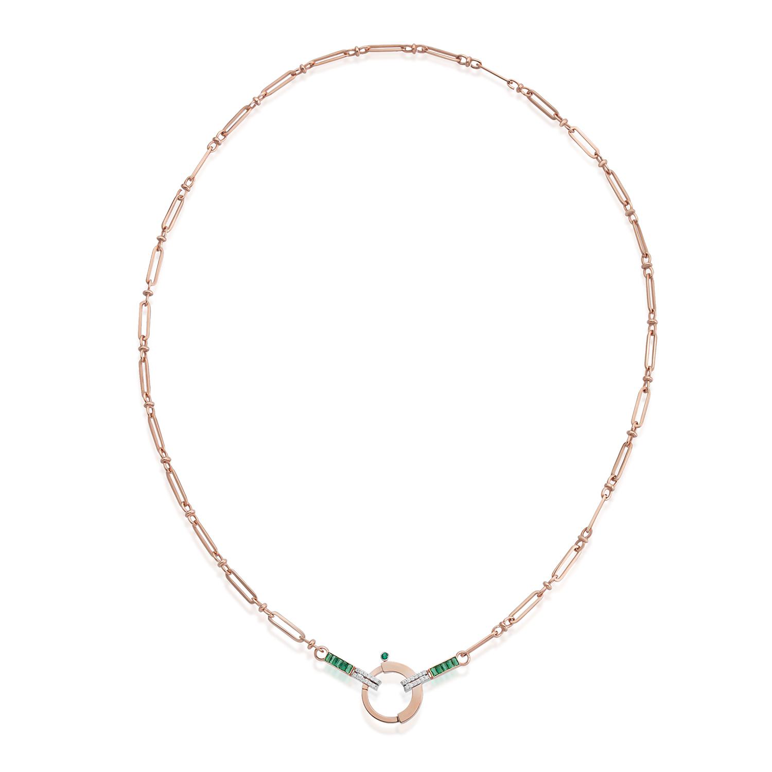 Baguette Zincir 14 - Yeşil Garnet