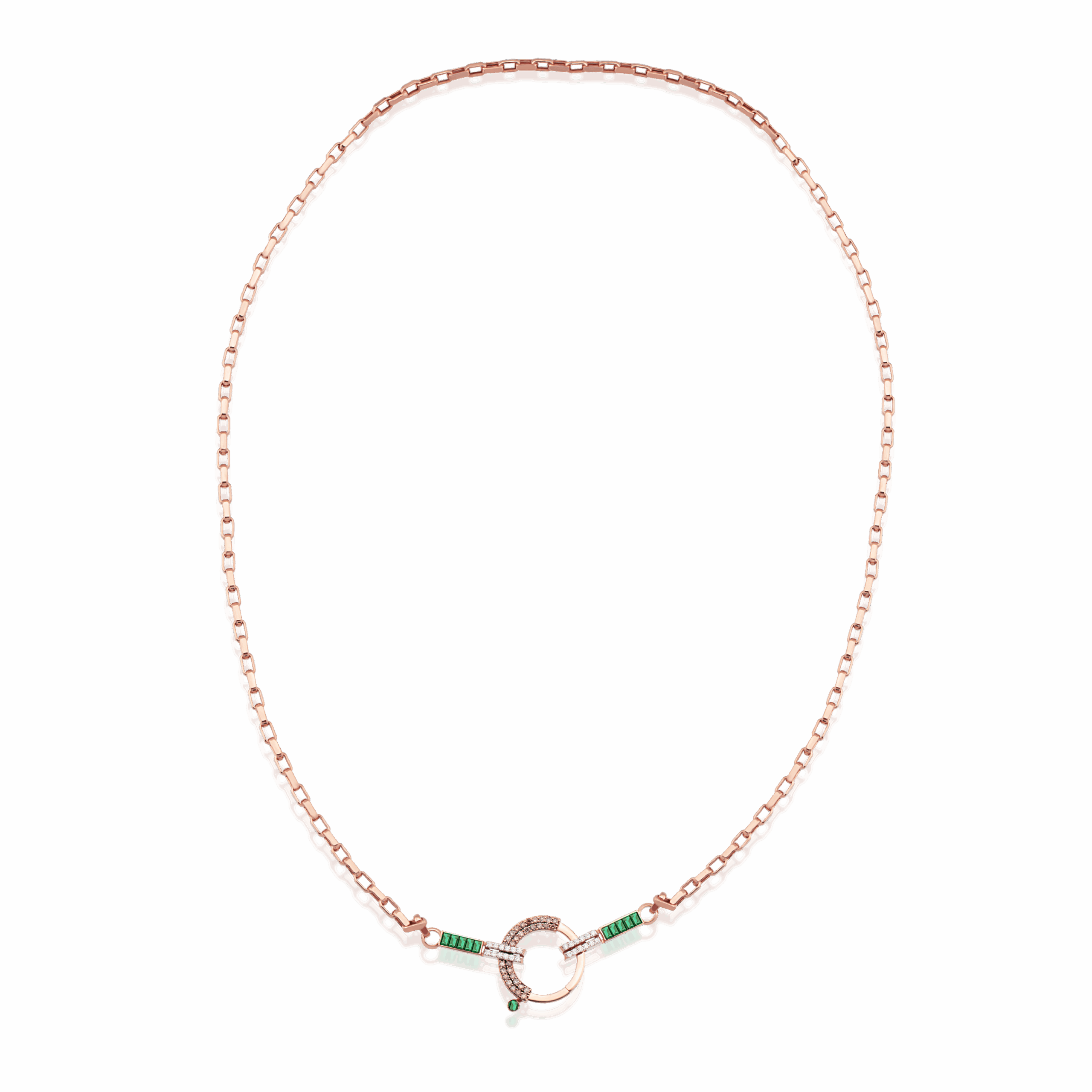 Baguette Zincir 11 - Yeşil Garnet