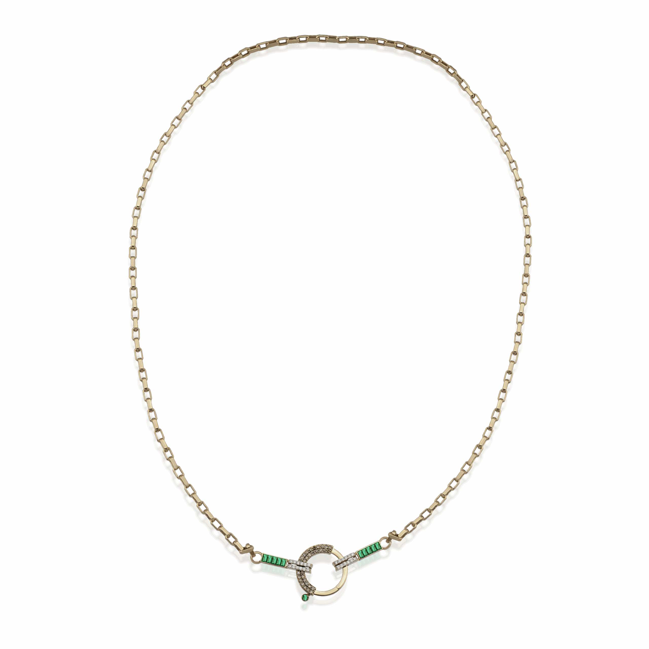Baguette Zincir 11 - Yeşil Garnet