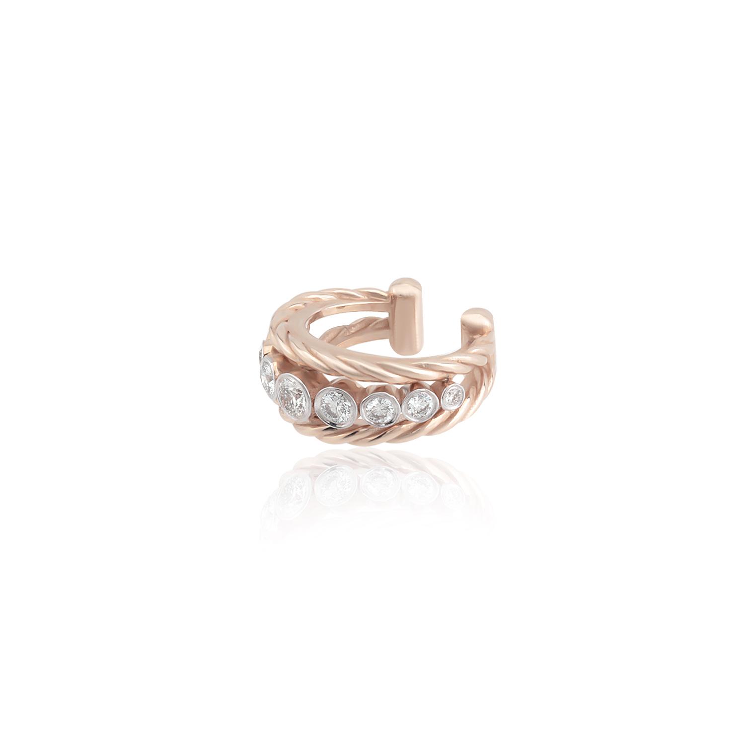 Pirlantali Twist Model Cuff Küpe