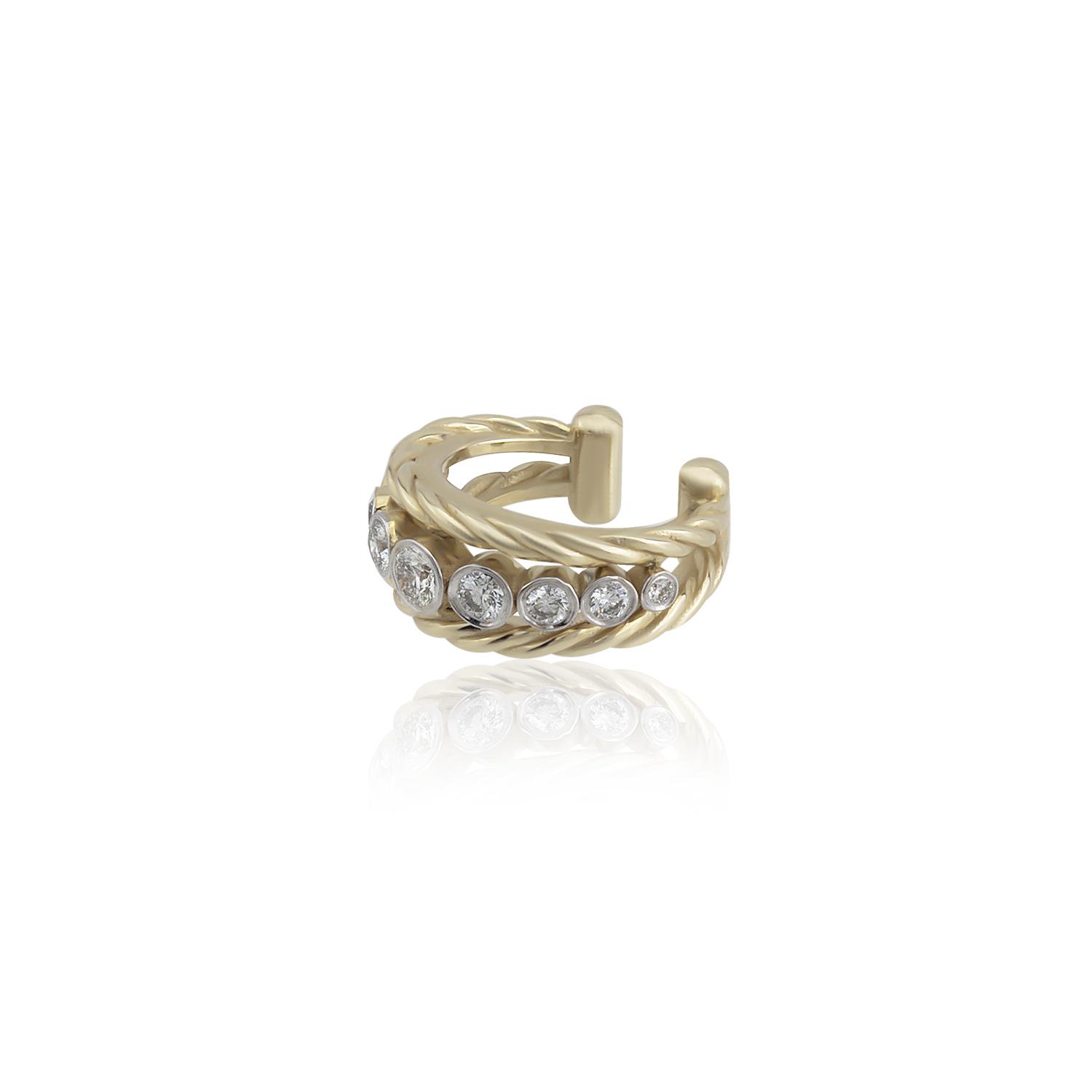 Pirlantali Twist Model Cuff Küpe
