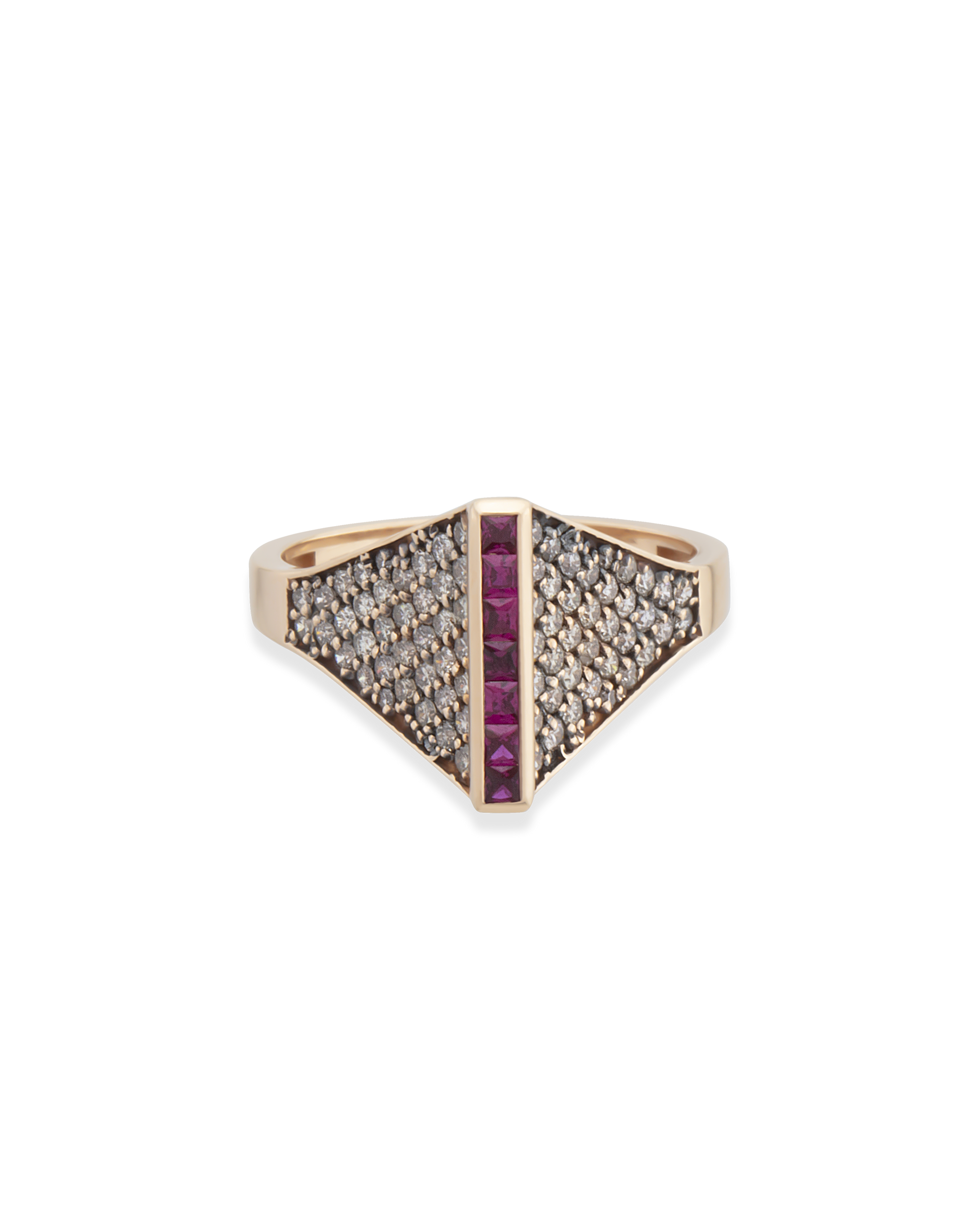 Rina Gem Cognac Yüzük