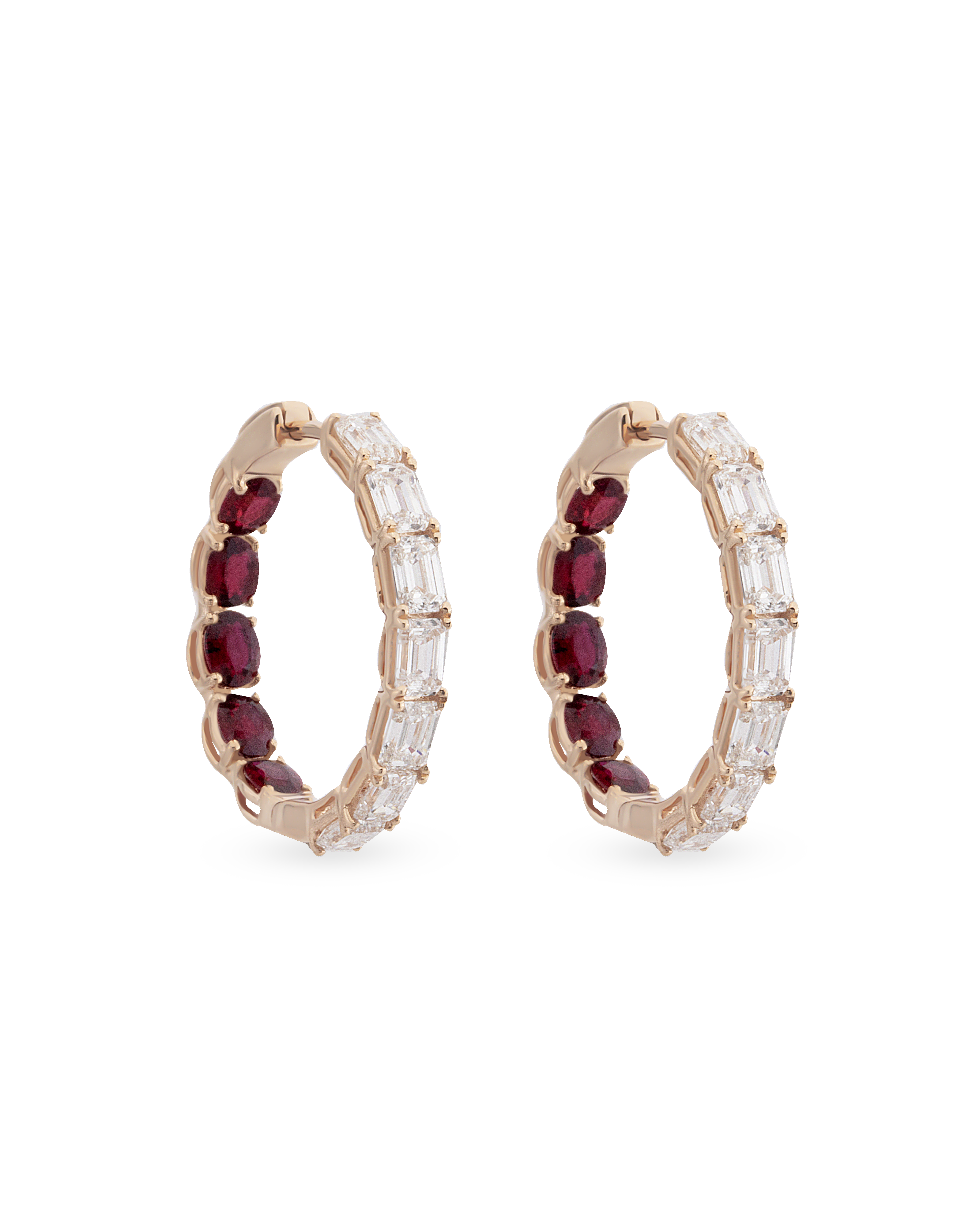 Baguette Glam Ruby Halka Küpe