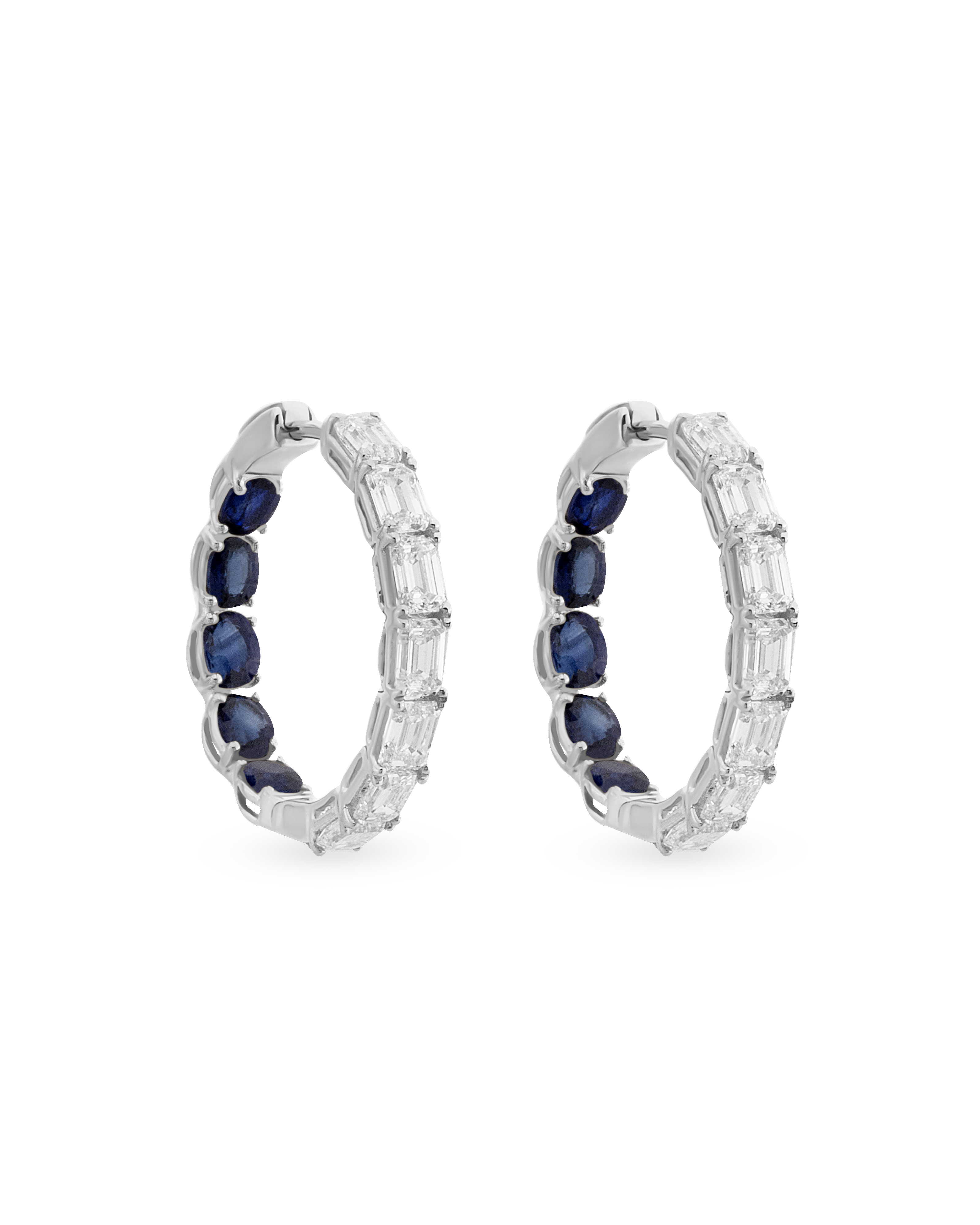 Baguette Glam Sapphire Halka Küpe
