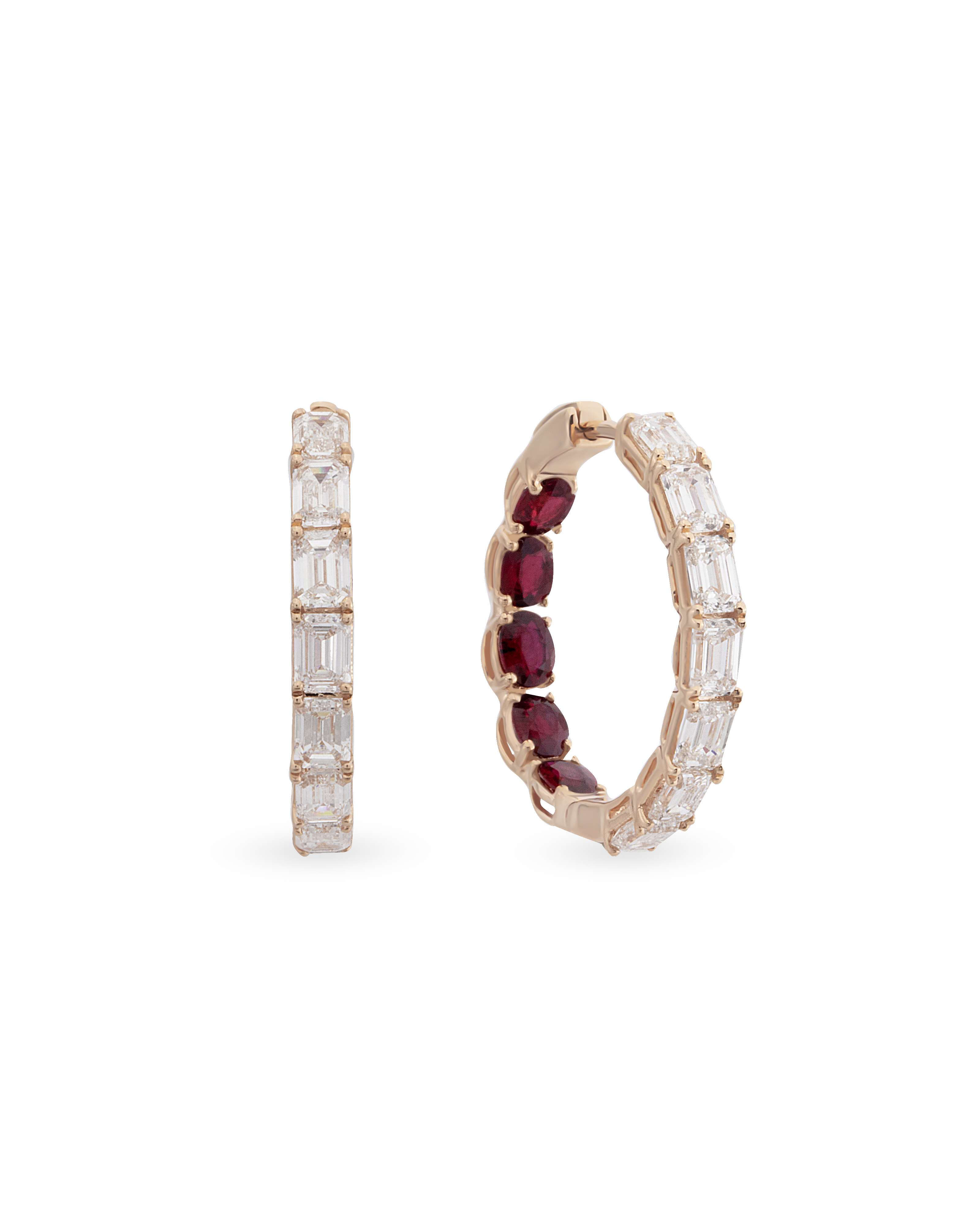 Baguette Glam Ruby Halka Küpe